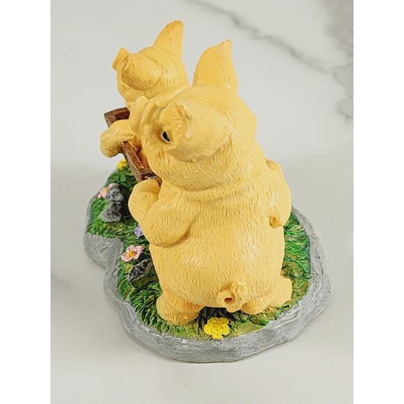 Russ Piglet Pig Piggy On A Cart Truffles Figurine 4" Resin 90s Home Decor Vtg - Picture 7 of 12
